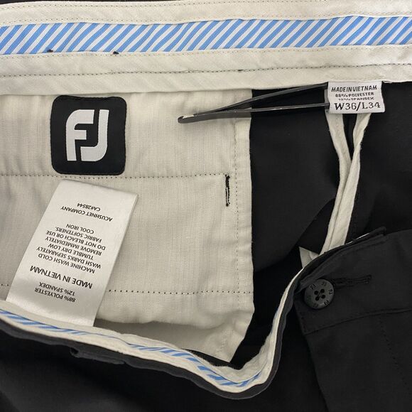 Foot Joy Pants Men 36x34* (36x33) Black Golf Performance Stretch Casual Preppy B - Picture 9 of 10
